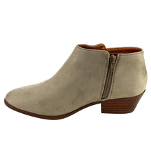 Soda Women's Round Toe Faux Suede Stacked Heel Western Ankle Bootie