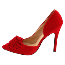 Chase & Chloe EF97 Women's High Stiletto Heel Fringe D'orsay Dress Pumps