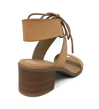 City Classified Women's Dress Sandal Chunky Heel Over Toe & Ankle Wrap Tie Front Strap