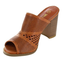 Nature Breeze FG91 Women's Slip On Cut Out Peep Toe Mule Sandals