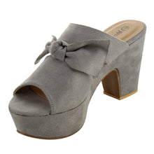 Nature Breeze FI10 Women's Slip On Peep Toe Knotted Platform Mule Sandals