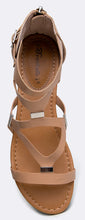 Breckelles Women's Ruby-61 Strappy Synthetic Flats Gladiator Back Zipper Sandals