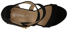 Top Moda Women's Crisscross Strappy Platform Heel Open Toe Sandal