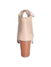 Delicious Women's Yohan Open Toe Lace Up Stacked Heel