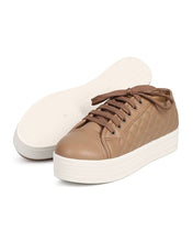 Breckelles DI87 Women Leatherette Quilted Cap Toe Flatform Sneaker