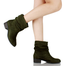 Soda Energy Women's Slouchy Pull On Low Block Heel Ankle Booties