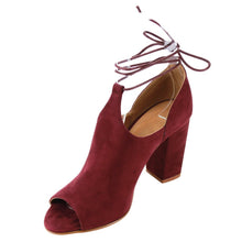 Betani Jillian-6 Women's Lace Up Side Cutout Block Heel Ankle Booties