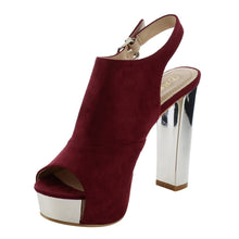 Reneeze AF75 Women's Platform Slingback Ankle Strap Metallic Block Heels