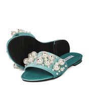 Women Velvet Faux Pearl Sandal - Casual, Dressy, Trendy - Pearl Slide - GH30 By Cape Robbin