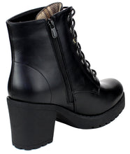 Refresh Footwear Women's Lace-Up Combat Chunky Stacked Heel Ankle Bootie