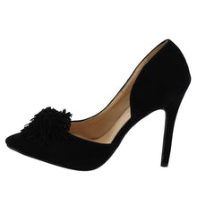 Chase & Chloe EF97 Women's High Stiletto Heel Fringe D'orsay Dress Pumps