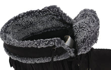 City Classified Women's Faux Suede Faux Fur Moccasin Fringe Lace Up Wedge