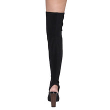 Cape Robbin CONNIE-1 Womens Lycra Over the Knee Thigh High Peep Toe Boots
