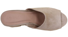 Wild Diva Women's Slip On Peep Toe Stacked Chunky Heel Mule
