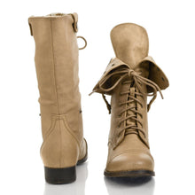 DBDK Elegant Womens Faux Leather Combat Boot
