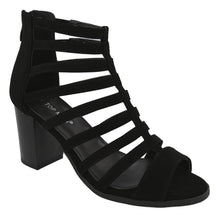 Top Moda Women's Cutout Zip Back Stacked Chunky Heel Sandal