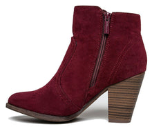 Breckelle's Womens Almond Toe Faux Suede Think Chunky Heel Cowboy Ankle Bootie