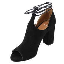 Betani Jillian-6 Women's Lace Up Side Cutout Block Heel Ankle Booties