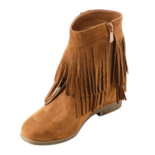 Refresh AD15 Women's Fringe Hidden Wedge Heel Side Zipper Ankle Booties