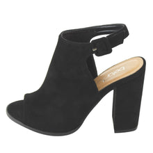 Betani Jillian-1A Women's Ankle Strap Cut Out Back Block Heel Ankle Booties