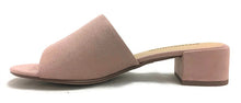 City Classified Women's Open Toe Chunky Heel Suede Slide Sandals Shoes