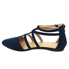 Betani FC42 Women's Double Ankle Strap T-strap Ballerina Flats Half Size Big