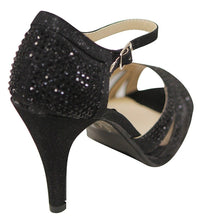 Bella Marie Shania-26 Women's peep toe rhinestone glitter strappy mesh dance sandals
