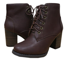 Cambridge Select Women's Zipper Lace Up Chunky Heel Ankle Bootie