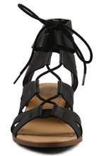 City Classified Mousse Strappy Lace Up Low Heel Sandal