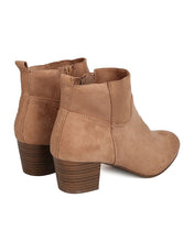Breckelles GK54 Women Faux Suede Round Toe Chunky Heel Ankle Bootie