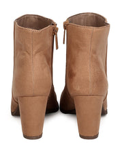 Breckelles GA93 Women Faux Suede Pointy Toe Chunky Heel Bootie
