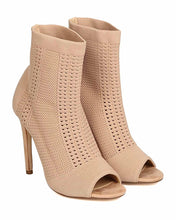 Cape Robbin GK04 Women Knitted Peep Toe Stiletto Sock Bootie