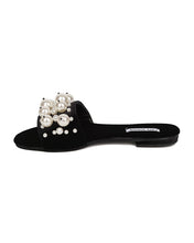 Women Velvet Faux Pearl Sandal - Casual, Dressy, Trendy - Pearl Slide - GH30 By Cape Robbin
