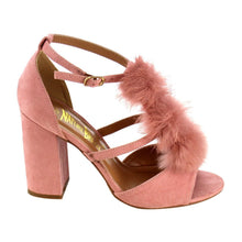 Nature Breeze Women's Strappy Open Toe Pom Pom Chunky Stacked Block Heel Sandal
