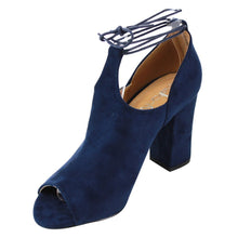 Betani Jillian-6 Women's Lace Up Side Cutout Block Heel Ankle Booties