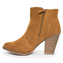 Breckelle's Womens Almond Toe Faux Suede Think Chunky Heel Cowboy Ankle Bootie