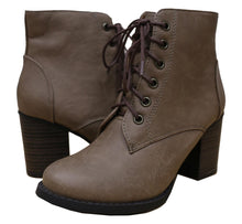 Cambridge Select Women's Zipper Lace Up Chunky Heel Ankle Bootie