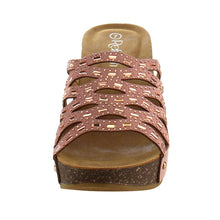 Refresh IF01 Women's Cutout Stud Rhinestone Slide In Wedge Sandal