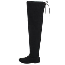 NATURE BREEZE FD72 Women's Stretchy Thigh High Flat Heel Boot Half Size Small