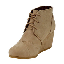CITYCLASSIFIED REX-S Women's Comfort Lace Up Wedge Dress Ankle Booties