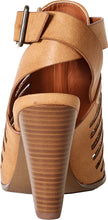 Delicious By Soda Yummy Cutout Stacked Heel Sandal