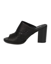 Women Leatherette Chunky Heel Mule - Casual, Dressy, Versatile - Perforated Sandal - GF53 By Nature Breeze