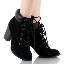 Demo 5 Womens Chunky Heel Ankle Booties Black