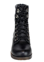 Refresh Women's Wynne-07 Knit Cuff Lace Up Combat Winter Boot