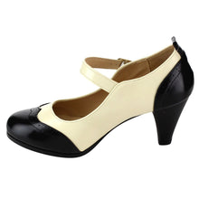 Chase & Chloe Dora-2 Women's Round Toe Two Tone Mary Jane Pumps