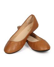 Refresh EE11 Women Quilted Leatherette Round Toe Slip On Ballet Flat