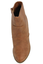 Delicious Women's Admit Almond Toe Chunky Wooden Heel Ankle Bootie