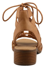 City Classified Mousse Strappy Lace Up Low Heel Sandal