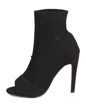 Cape Robbin GK04 Women Knitted Peep Toe Stiletto Sock Bootie