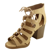Soda Women's Cutout Zip Back Stacked Chunky Heel Bootie